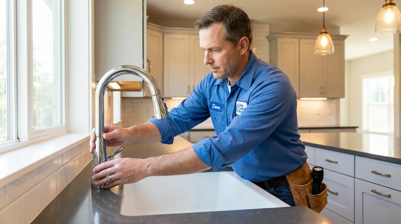 Kitchen faucet installation by Johns Plumbing LLC in North Branch